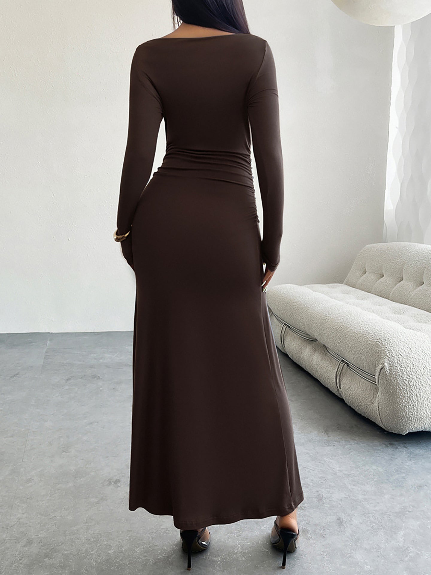 Women Solid Bodycon Maxi Dress