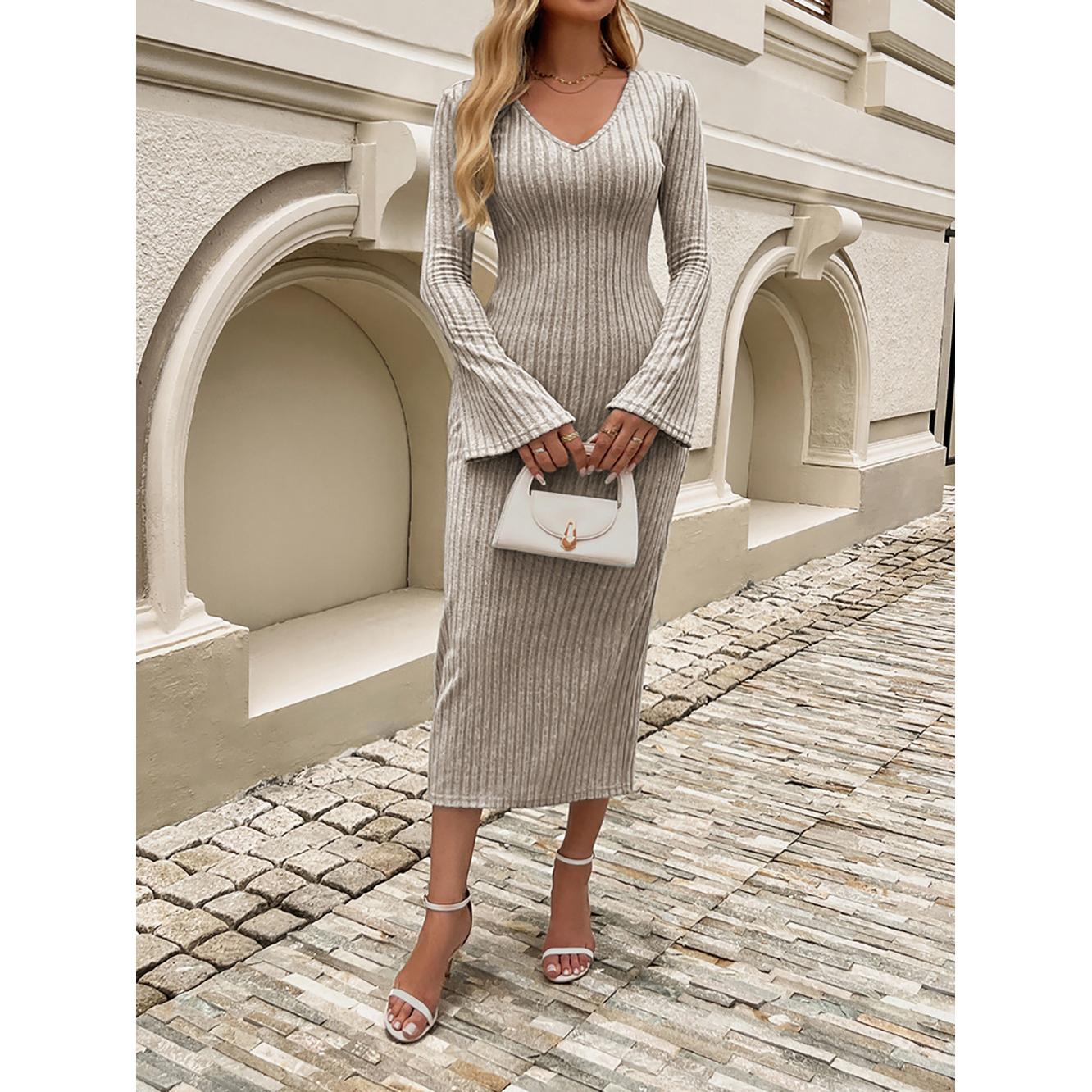 Women Scuba Bodycon Midi Dress