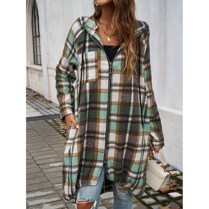 Women Checked Longline Tailored Jacket