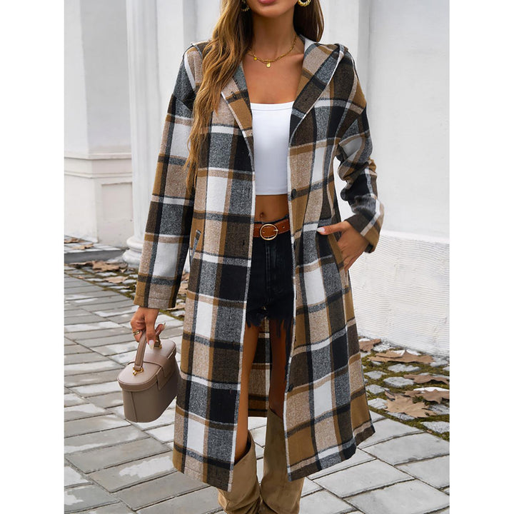 Women Checked Longline Tailored Jacket