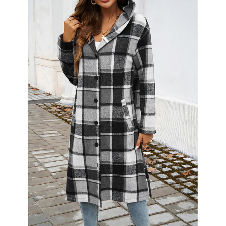 Women Checked Longline Tailored Jacket