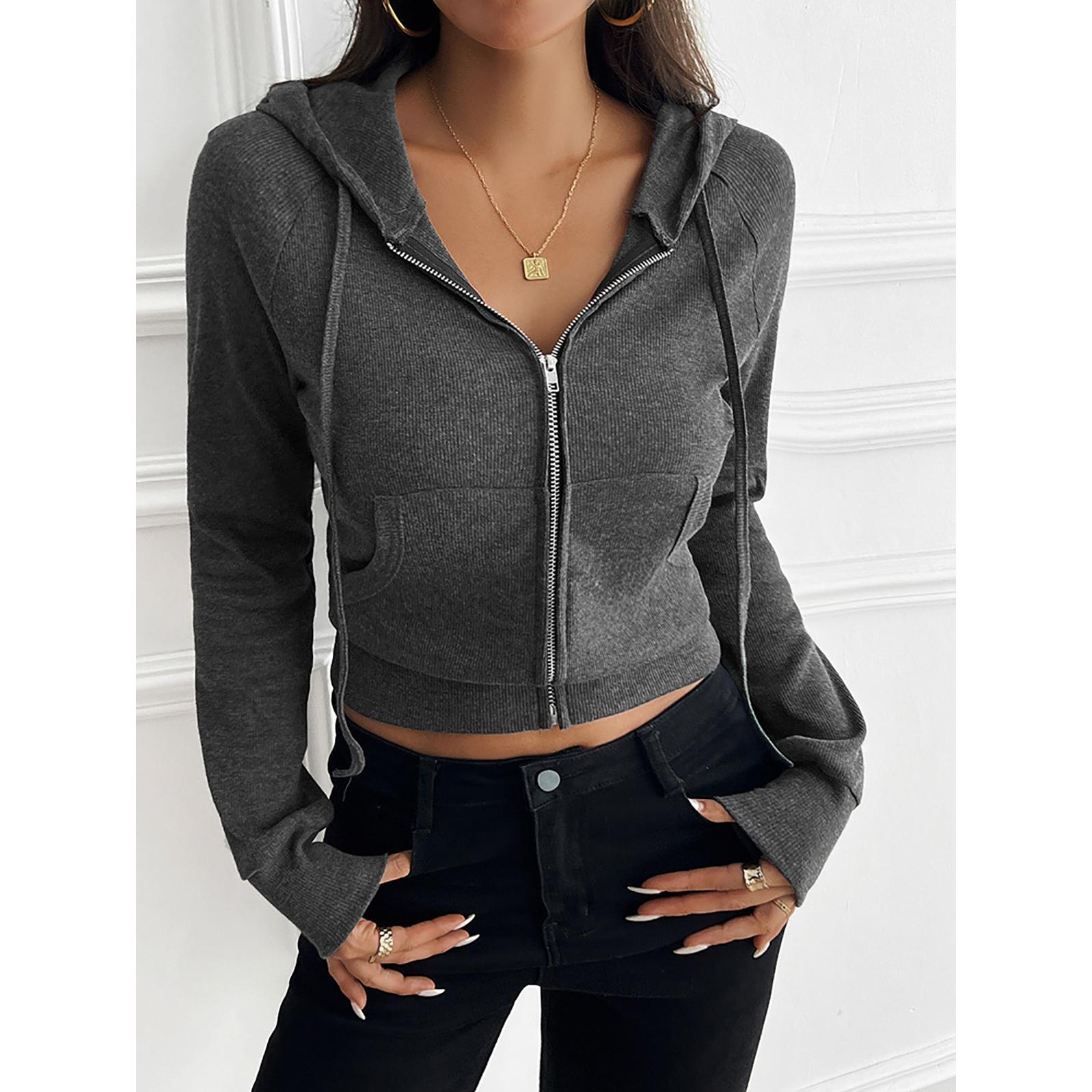 Women Hooded Crop Tailored Jacket