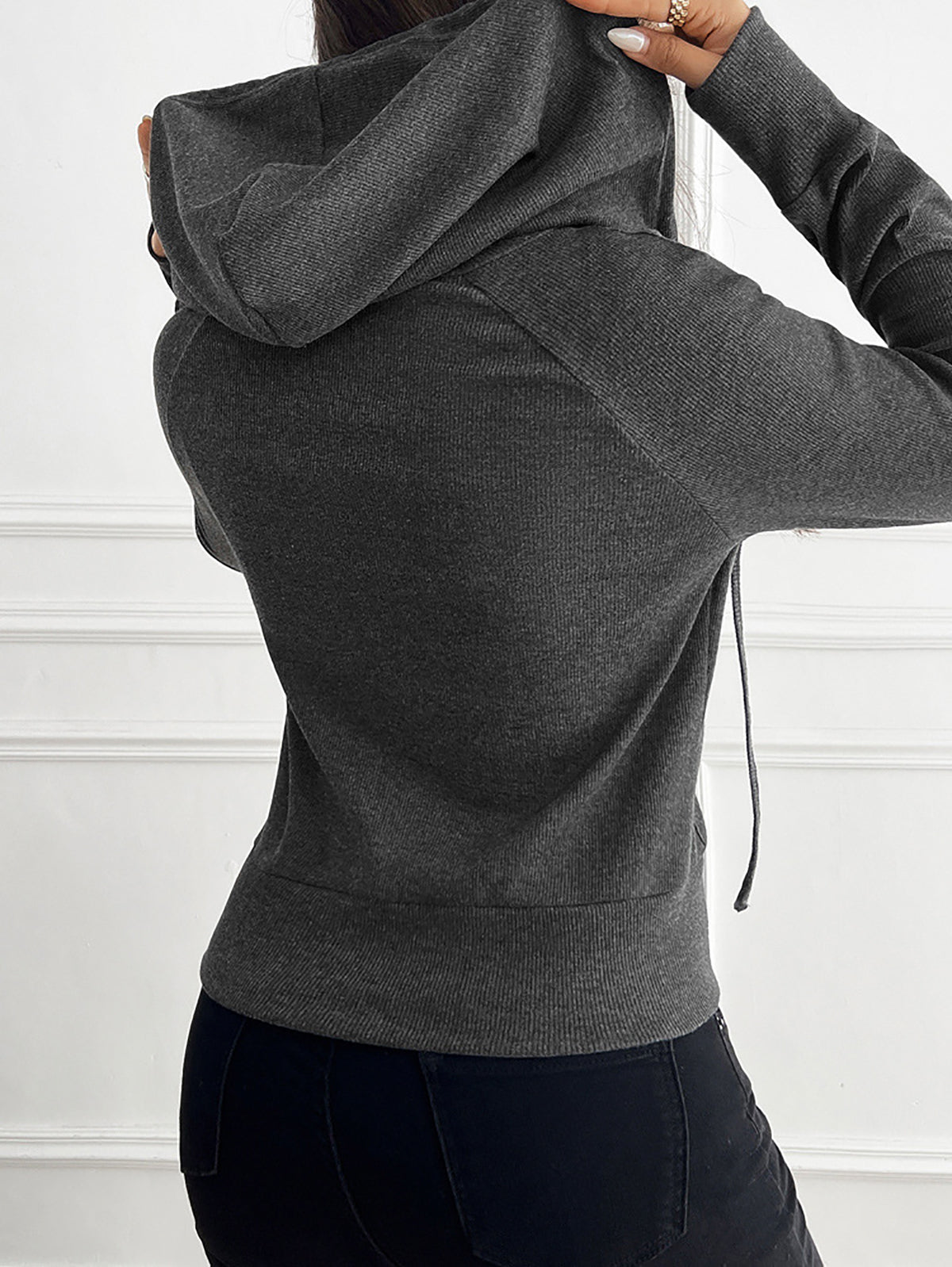 Women Hooded Crop Tailored Jacket
