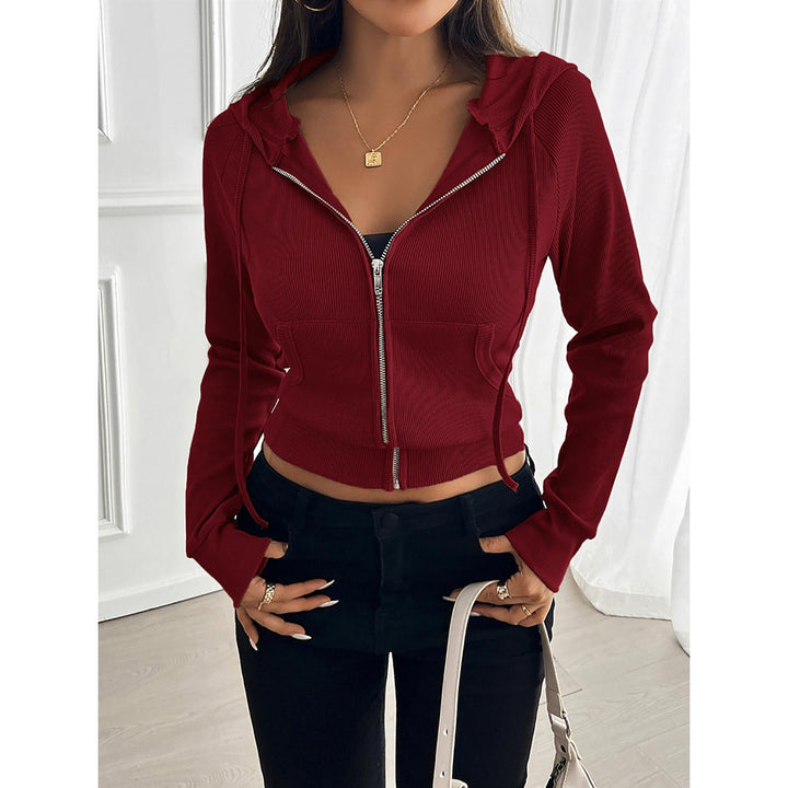 Women Hooded Crop Tailored Jacket