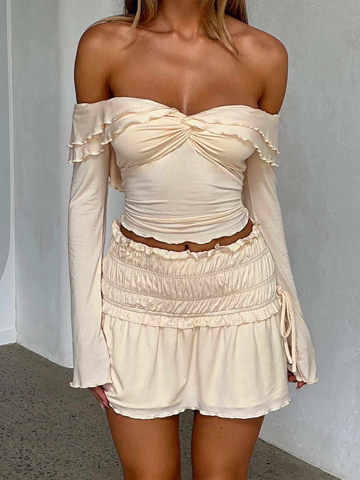 Women Solid Off-Shoulder Top