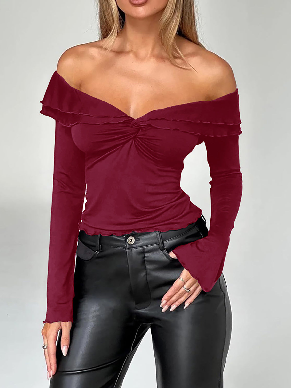 Women Solid Off-Shoulder Top