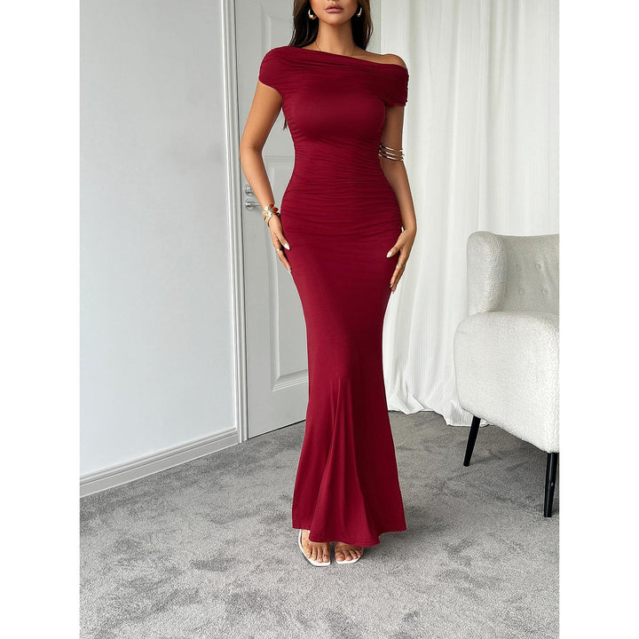 One Shoulder Cold-Shoulder Bodycon Maxi Dress