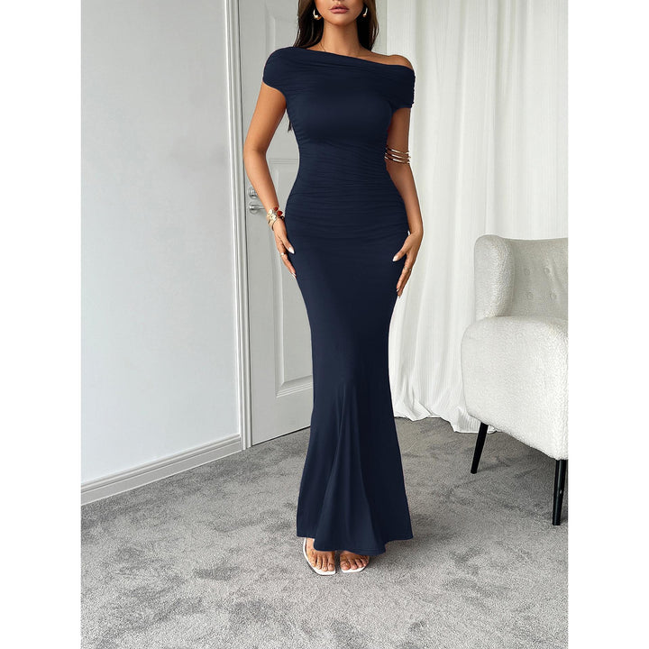 One Shoulder Cold-Shoulder Bodycon Maxi Dress