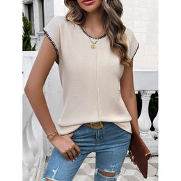Women Solid V-Neck Top