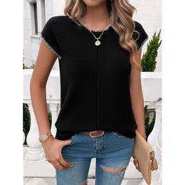 Women Solid Round Neck Top