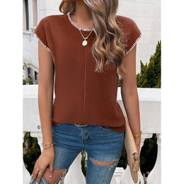 Women Solid Round Neck Top