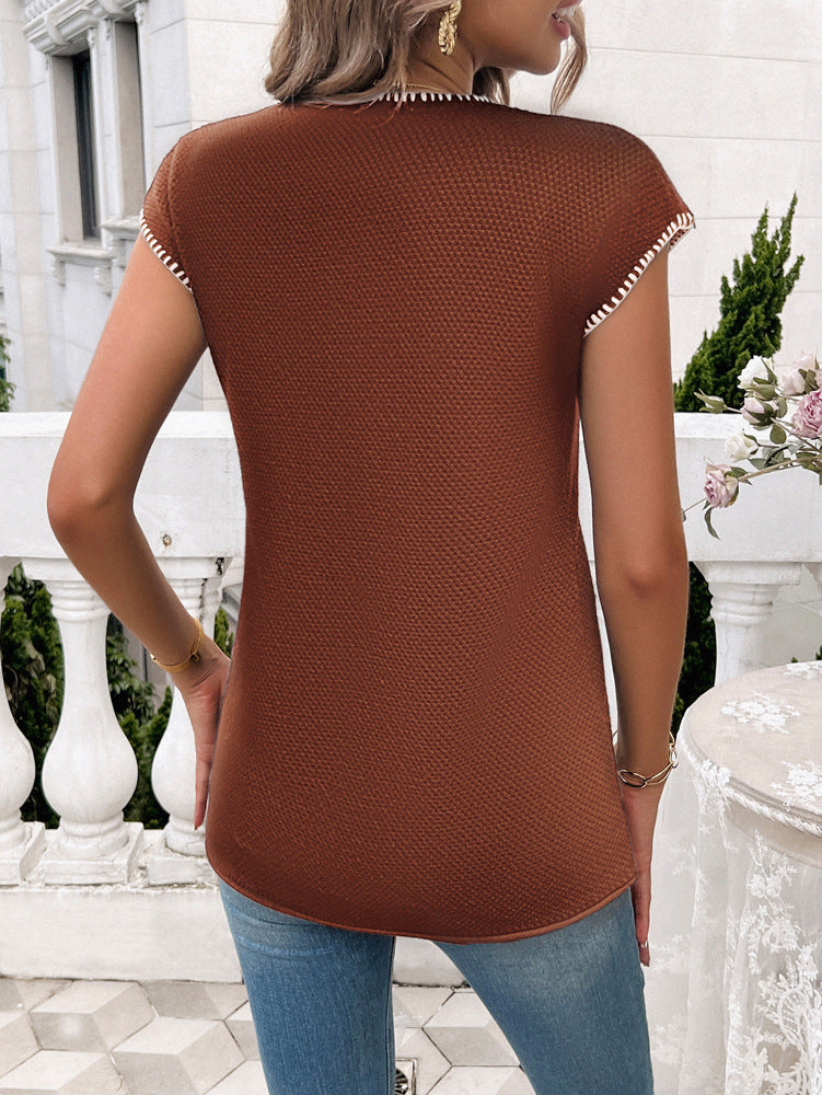 Women Solid Round Neck Top