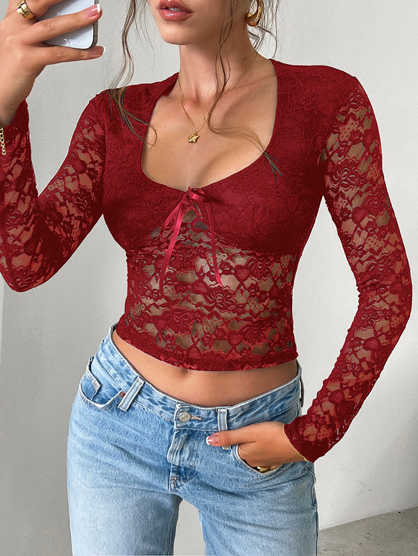 Women Self Design Fitted Crop Top