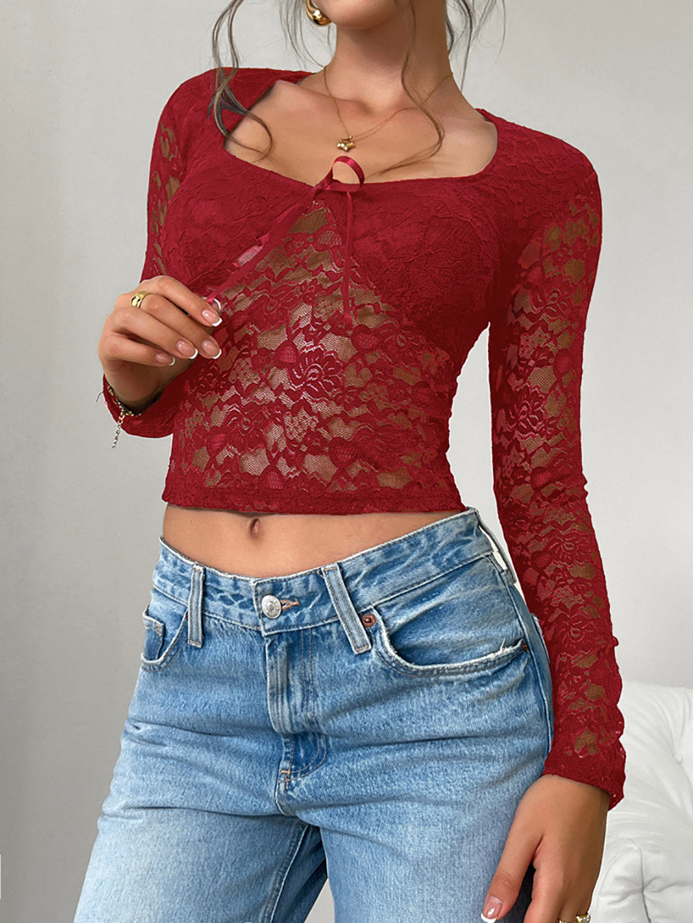 Women Self Design Fitted Crop Top