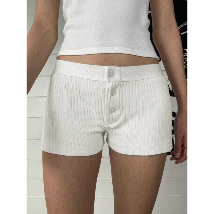 Solid High-Rise Regular Shorts