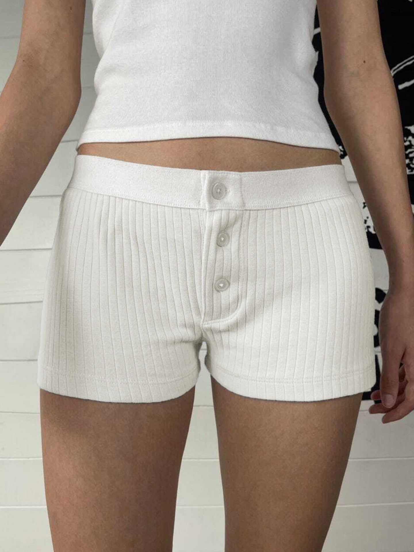 Solid High-Rise Regular Shorts