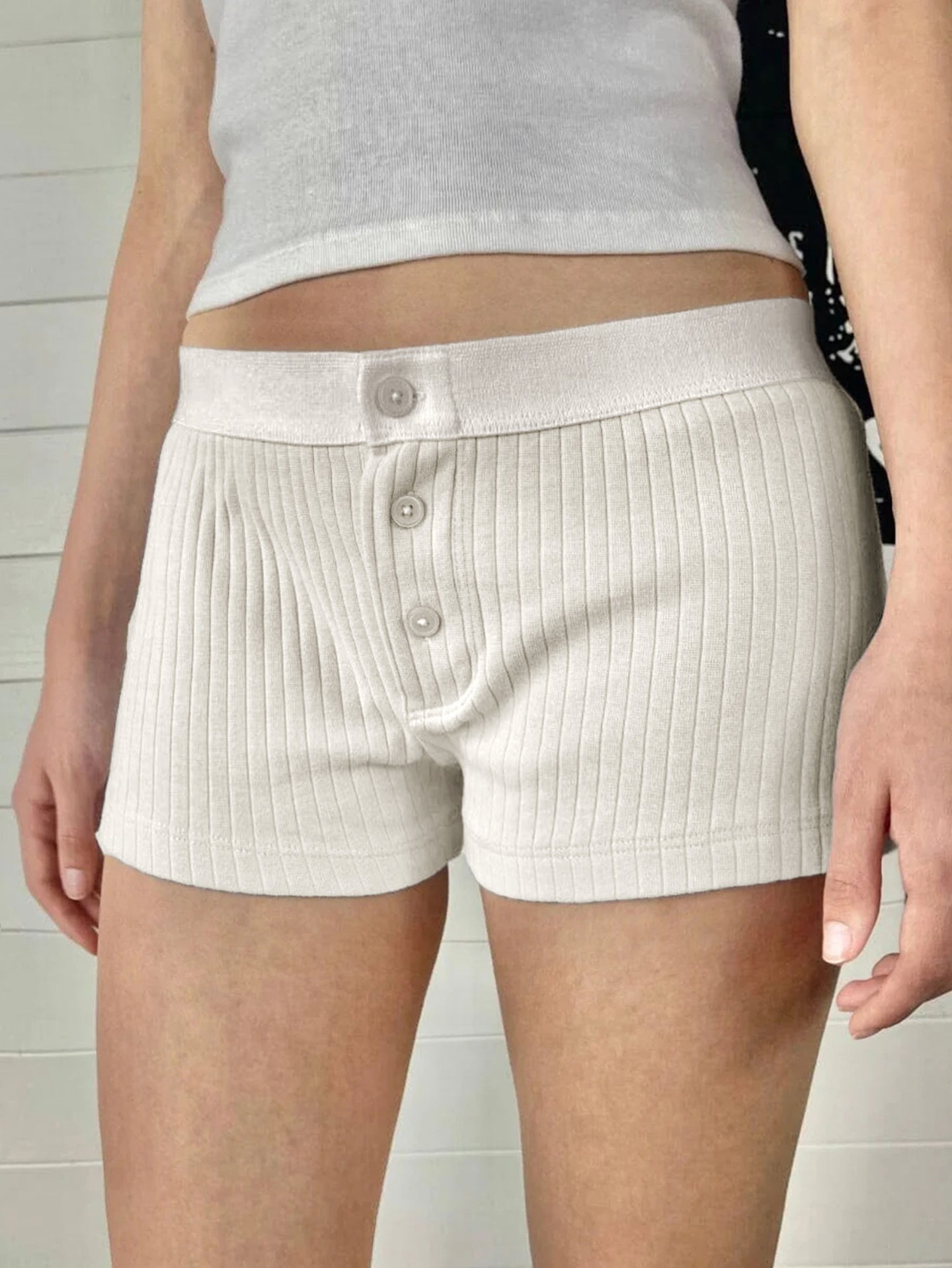 Solid High-Rise Regular Shorts