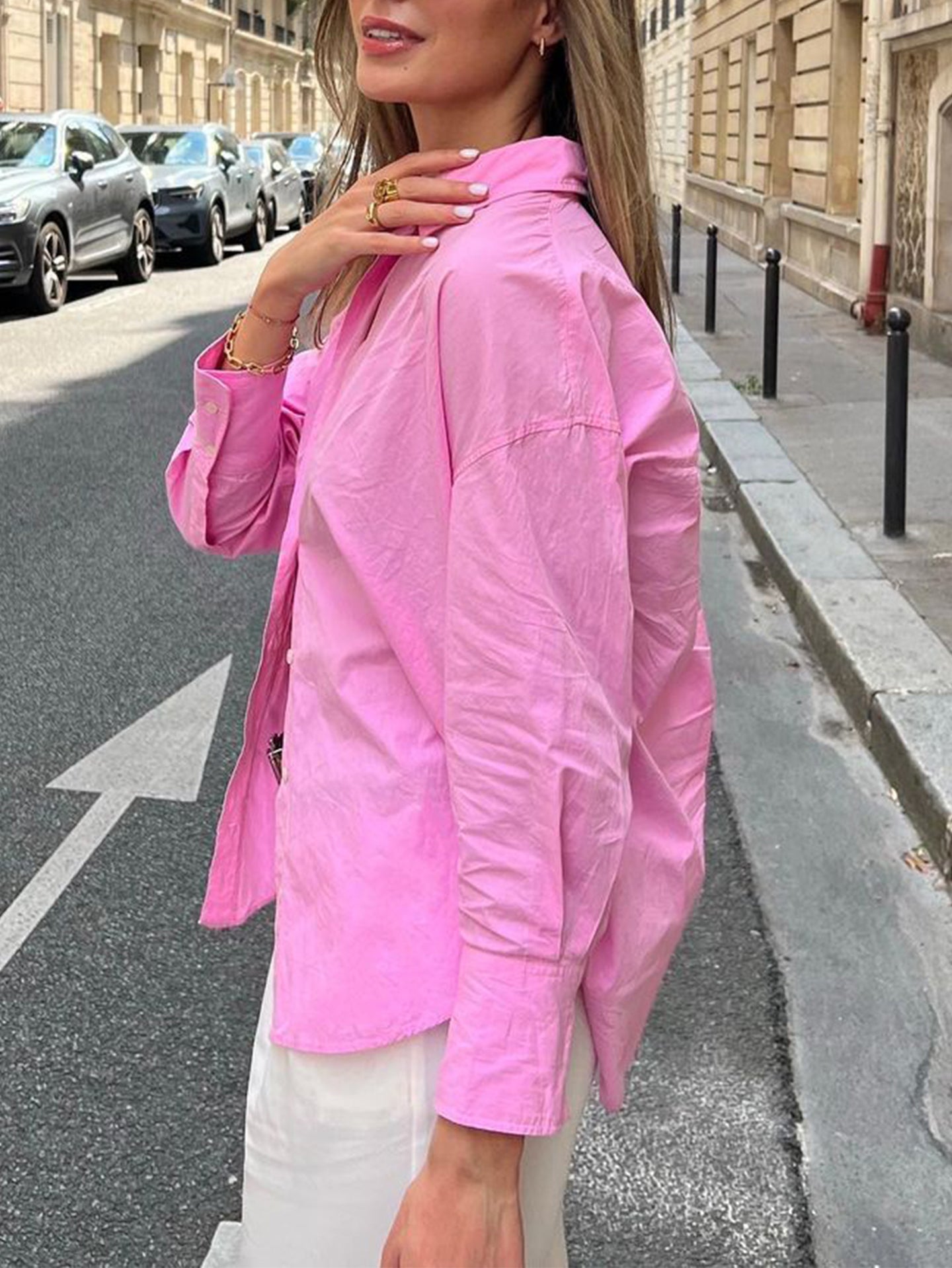 Women Solid Oversized Shirt