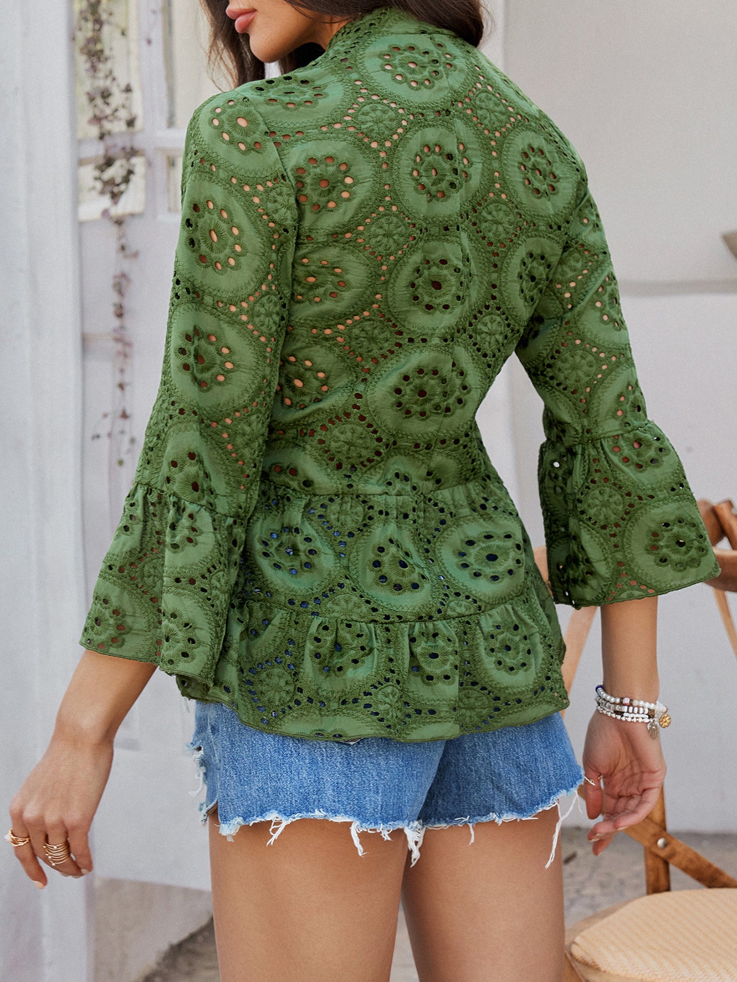 Women Solid Gathered or Pleated Casual Peplum Top