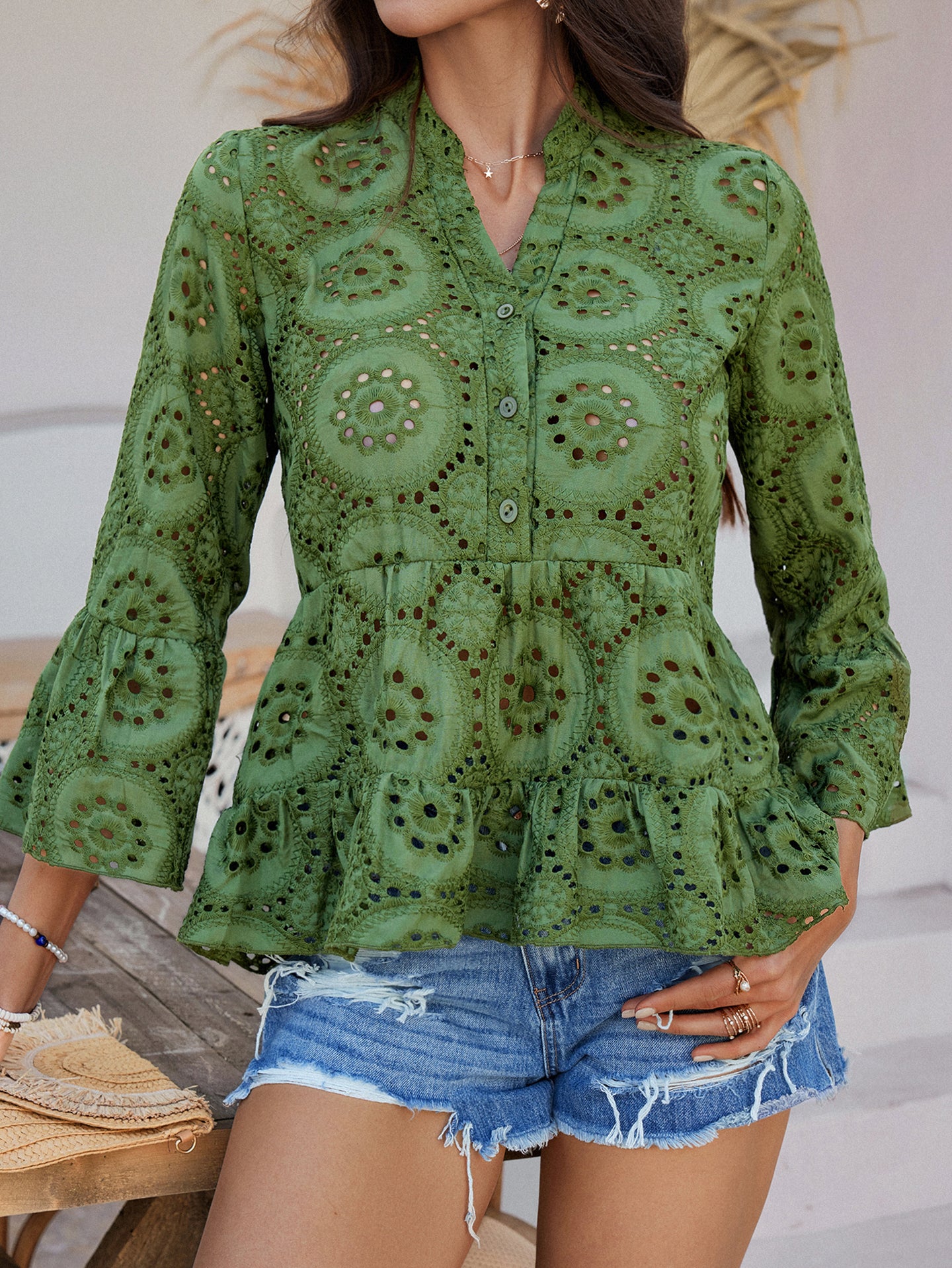 Women Solid Gathered or Pleated Casual Peplum Top