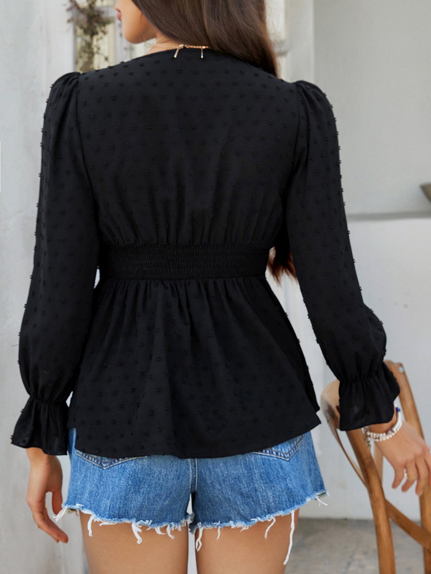 Women Self Design Peplum Regular Top