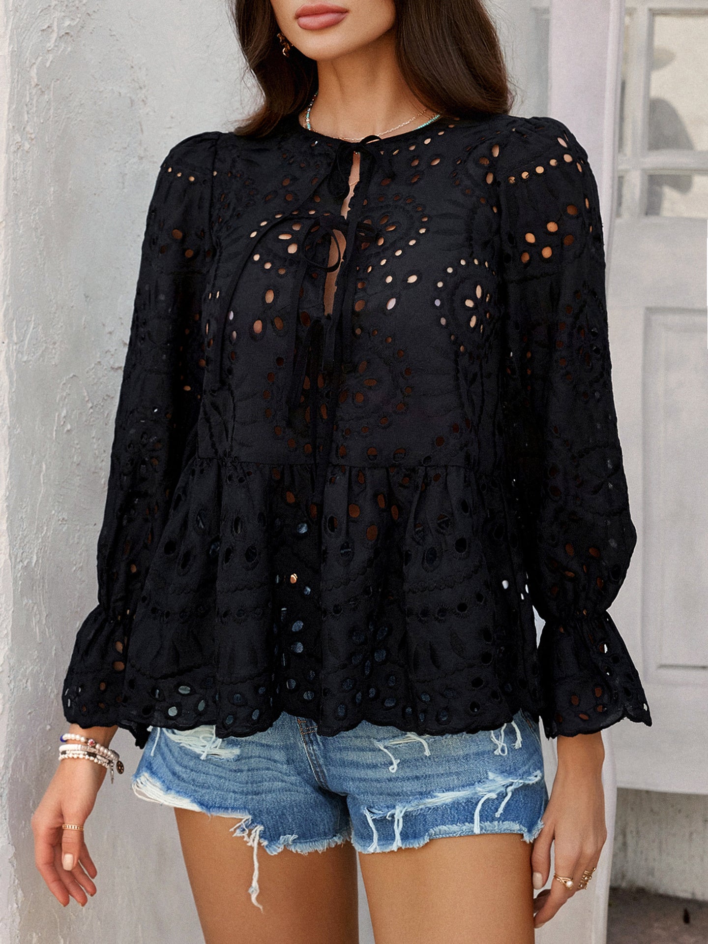 Women Solid Peplum Regular Top