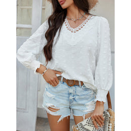 Women V-Neck Solid Top
