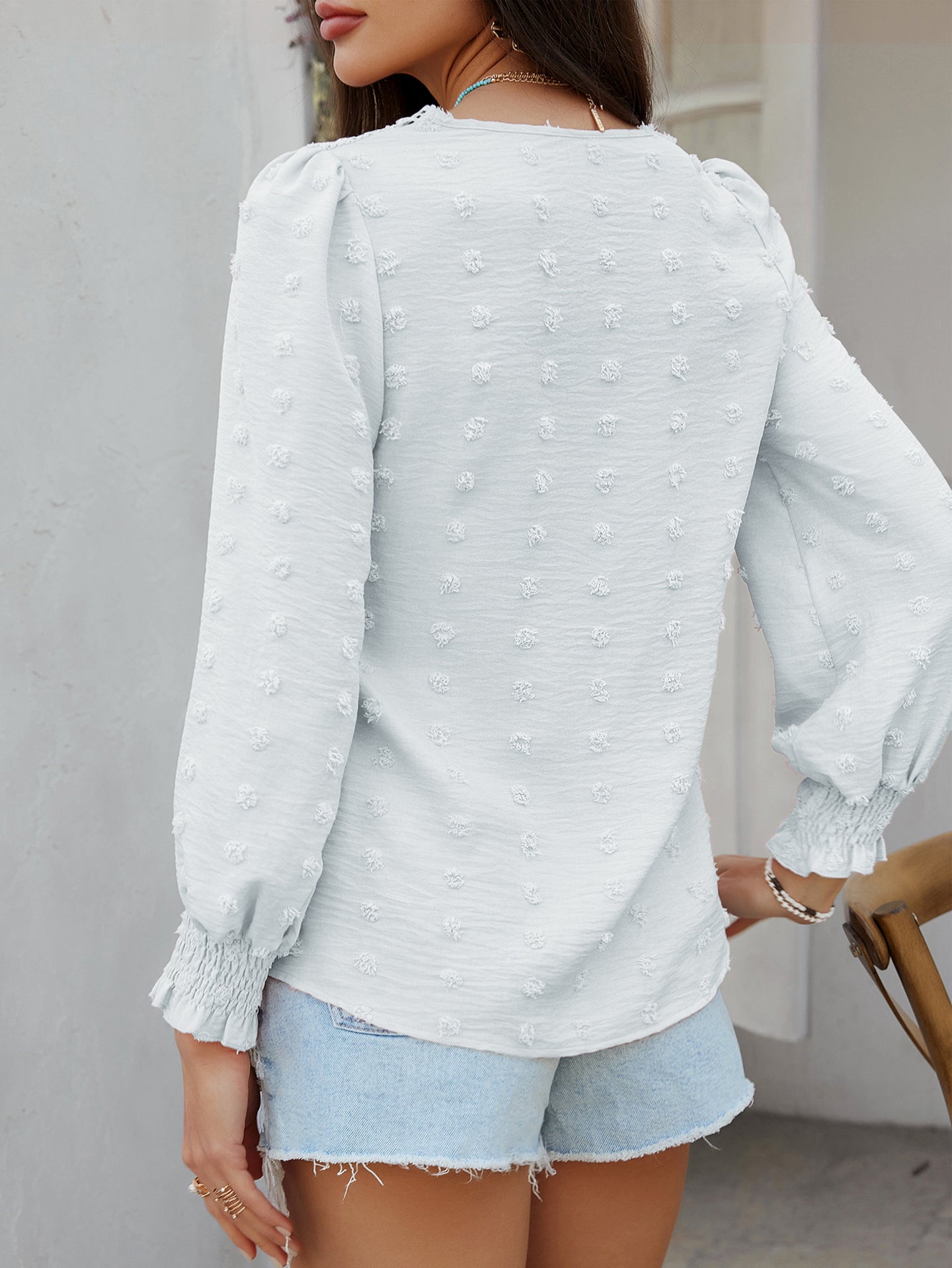 Women V-Neck Solid Top