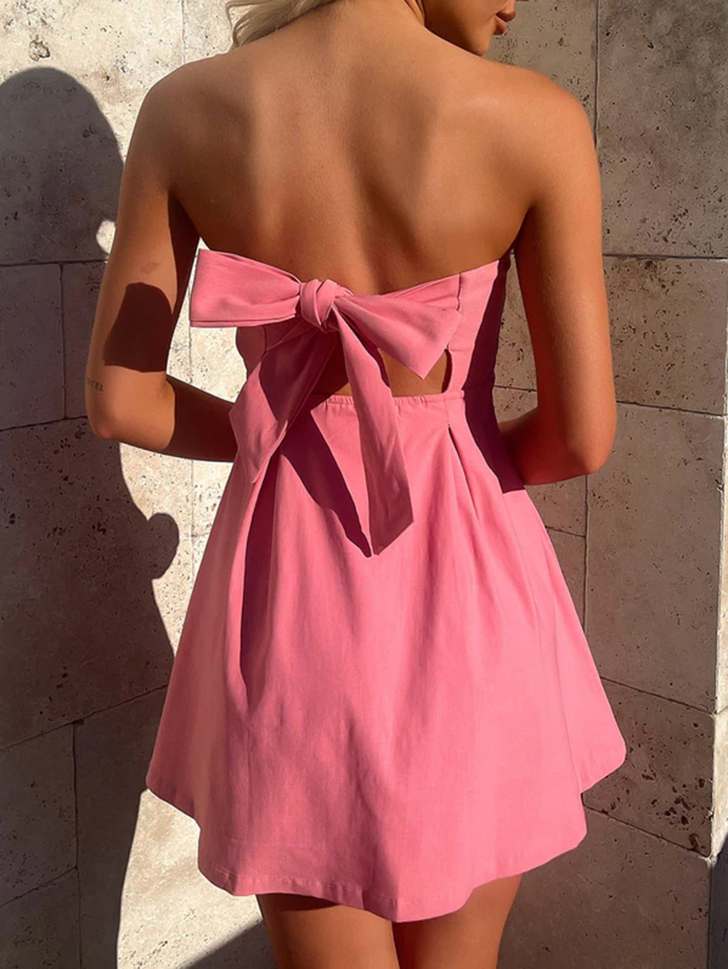 Off-Shoulder Georgette Fit & Flare Dress