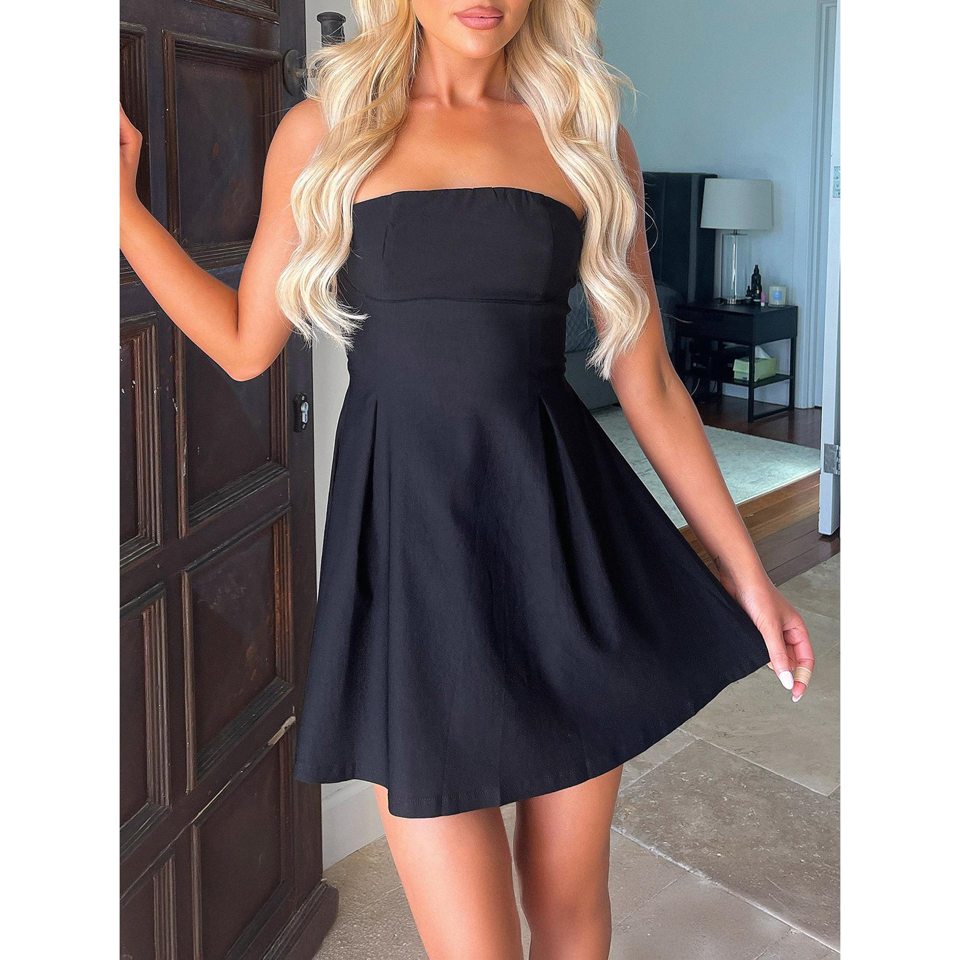 Off-Shoulder Georgette Fit & Flare Dress