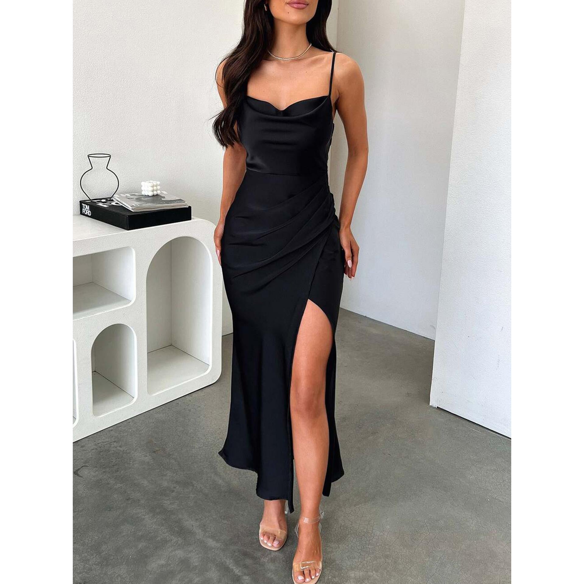 Satin Bodycon Midi Dress