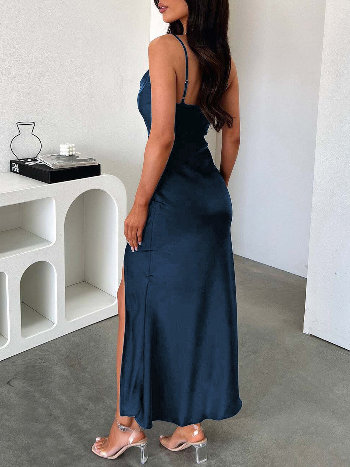 Satin Bodycon Midi Dress