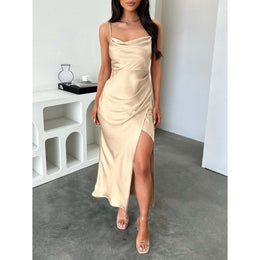 Satin Bodycon Midi Dress