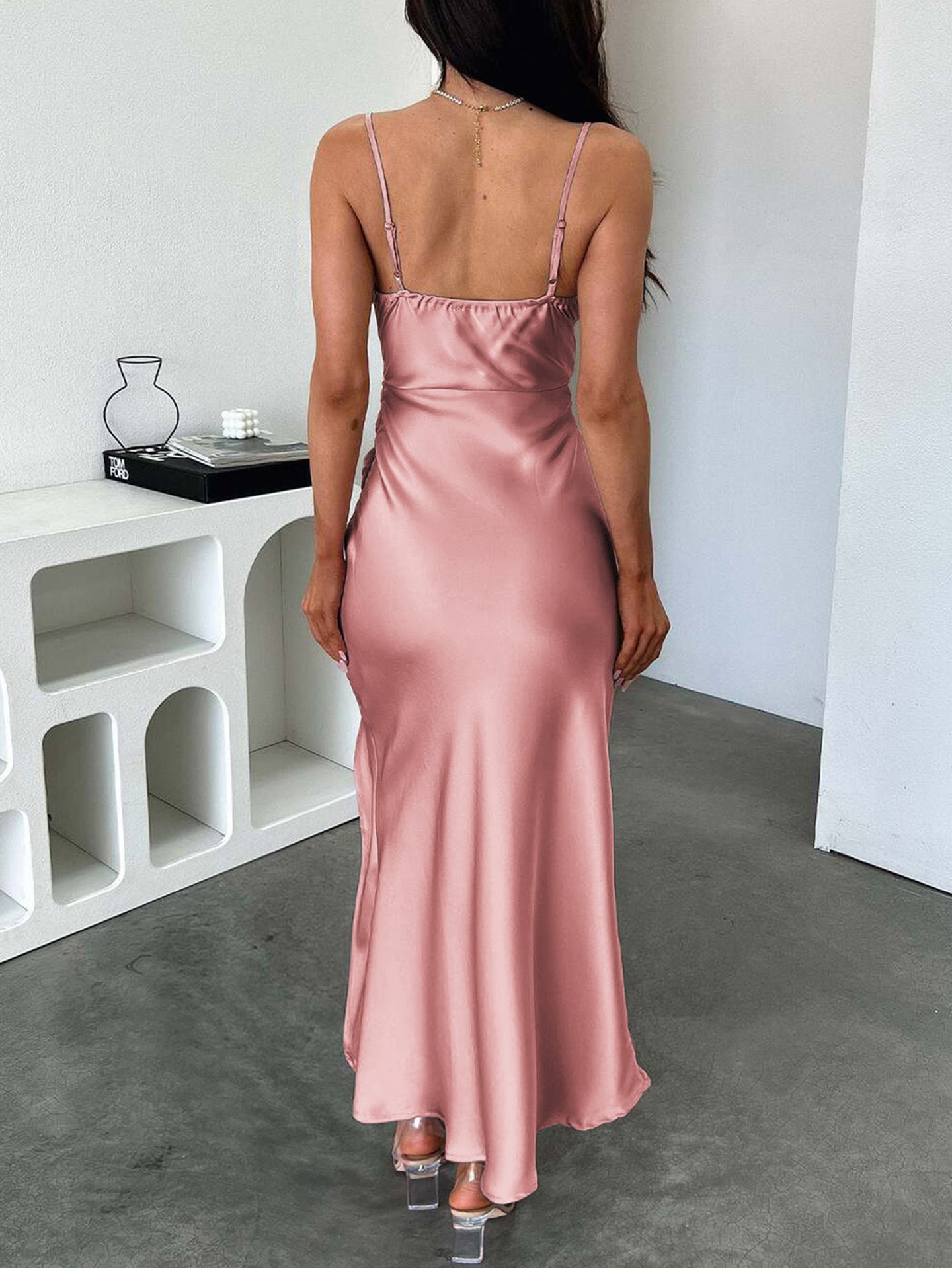 Satin Bodycon Midi Dress