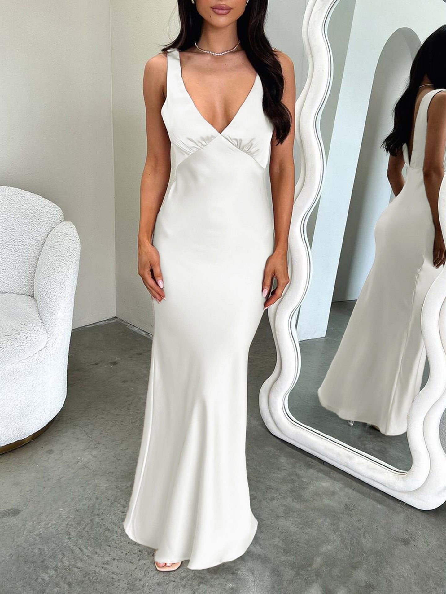 Satin Bodycon Maxi Dress