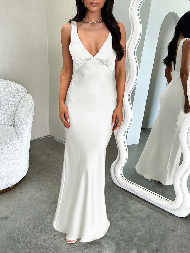 Satin Bodycon Maxi Dress