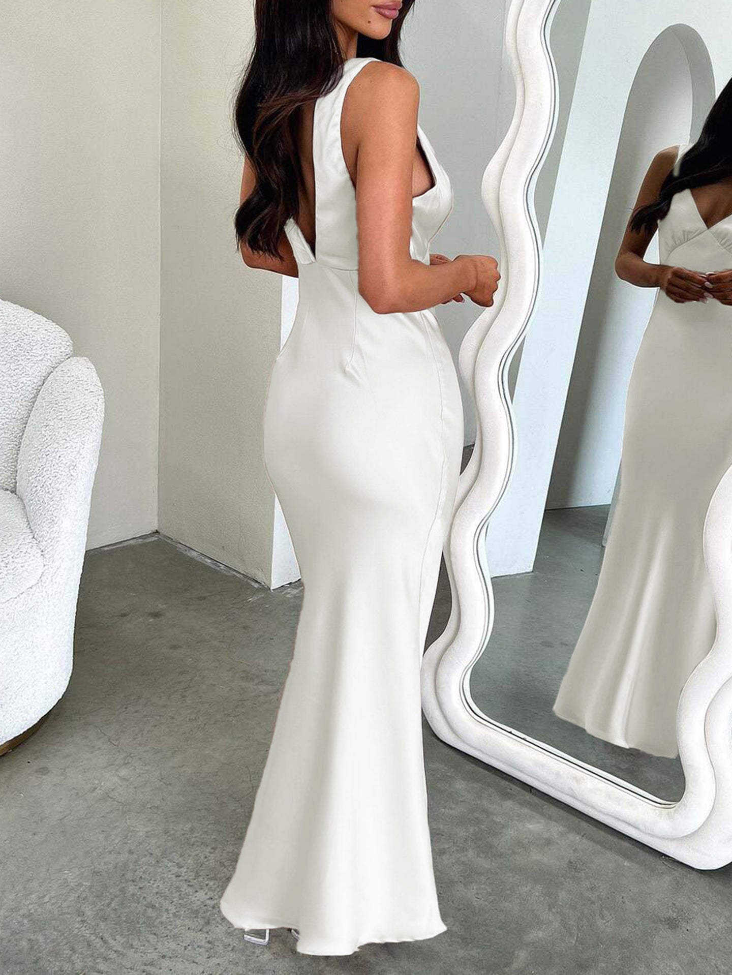 Satin Bodycon Maxi Dress