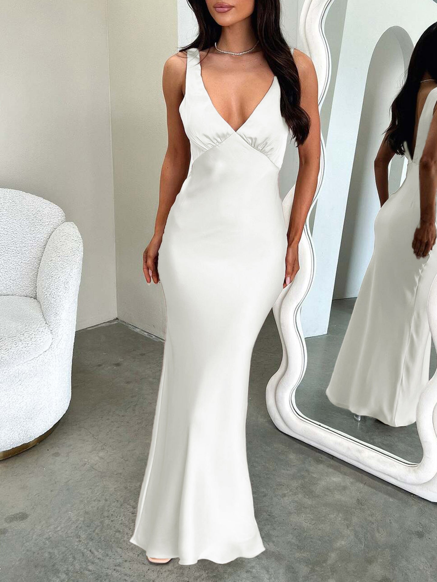 Satin Bodycon Maxi Dress