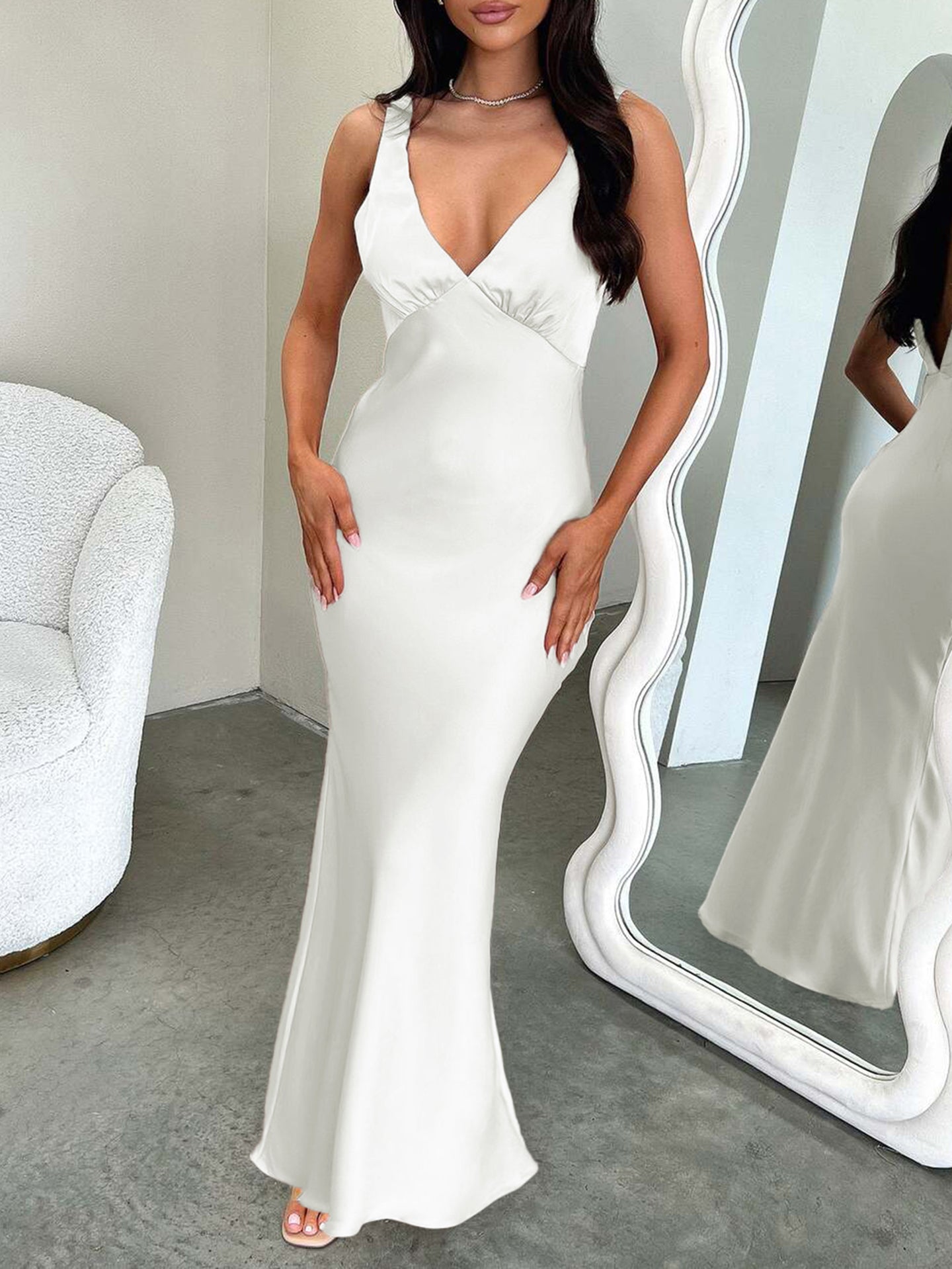 Satin Bodycon Maxi Dress