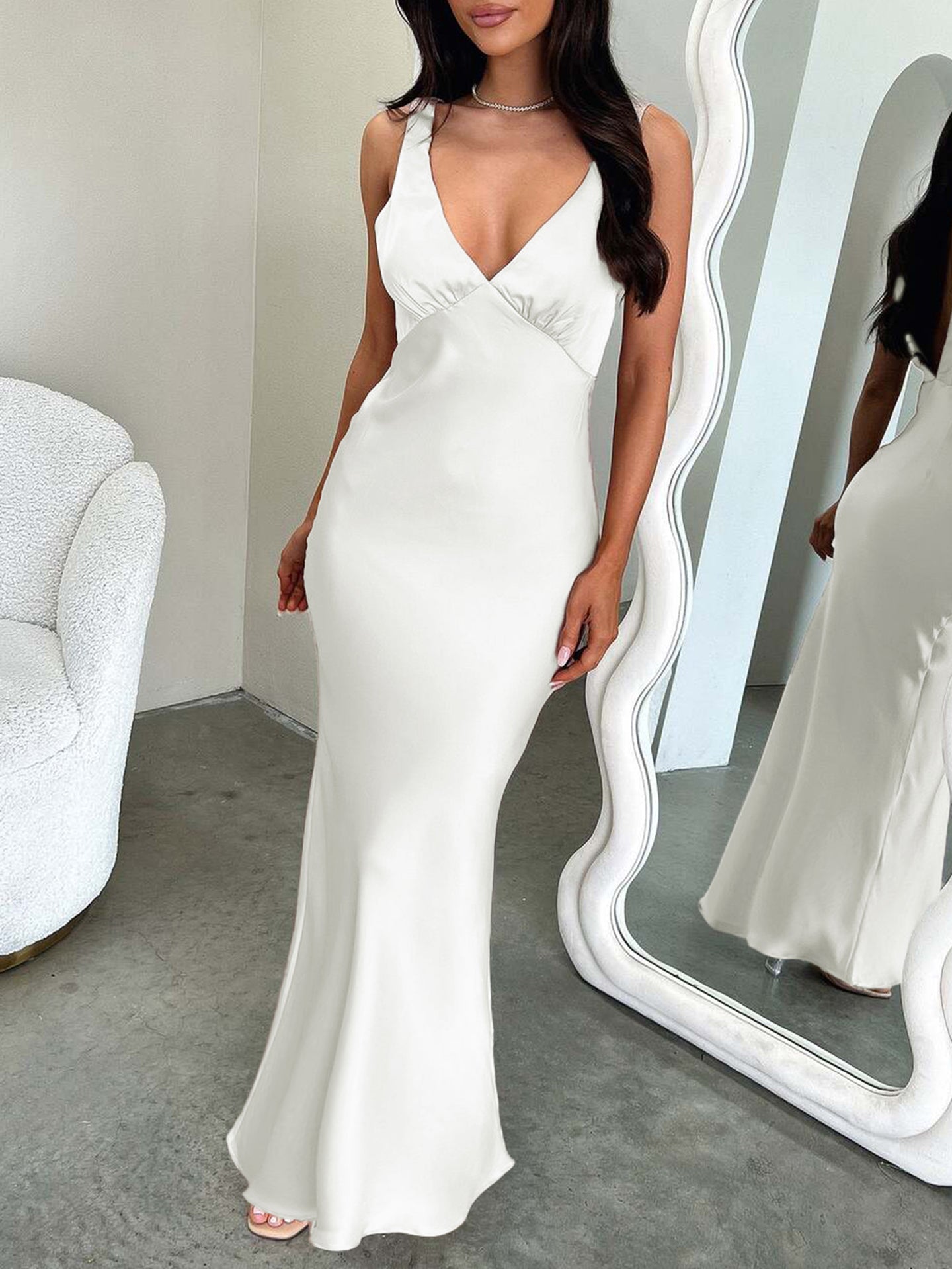 Satin Bodycon Maxi Dress