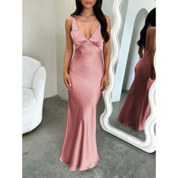 Satin Bodycon Maxi Dress