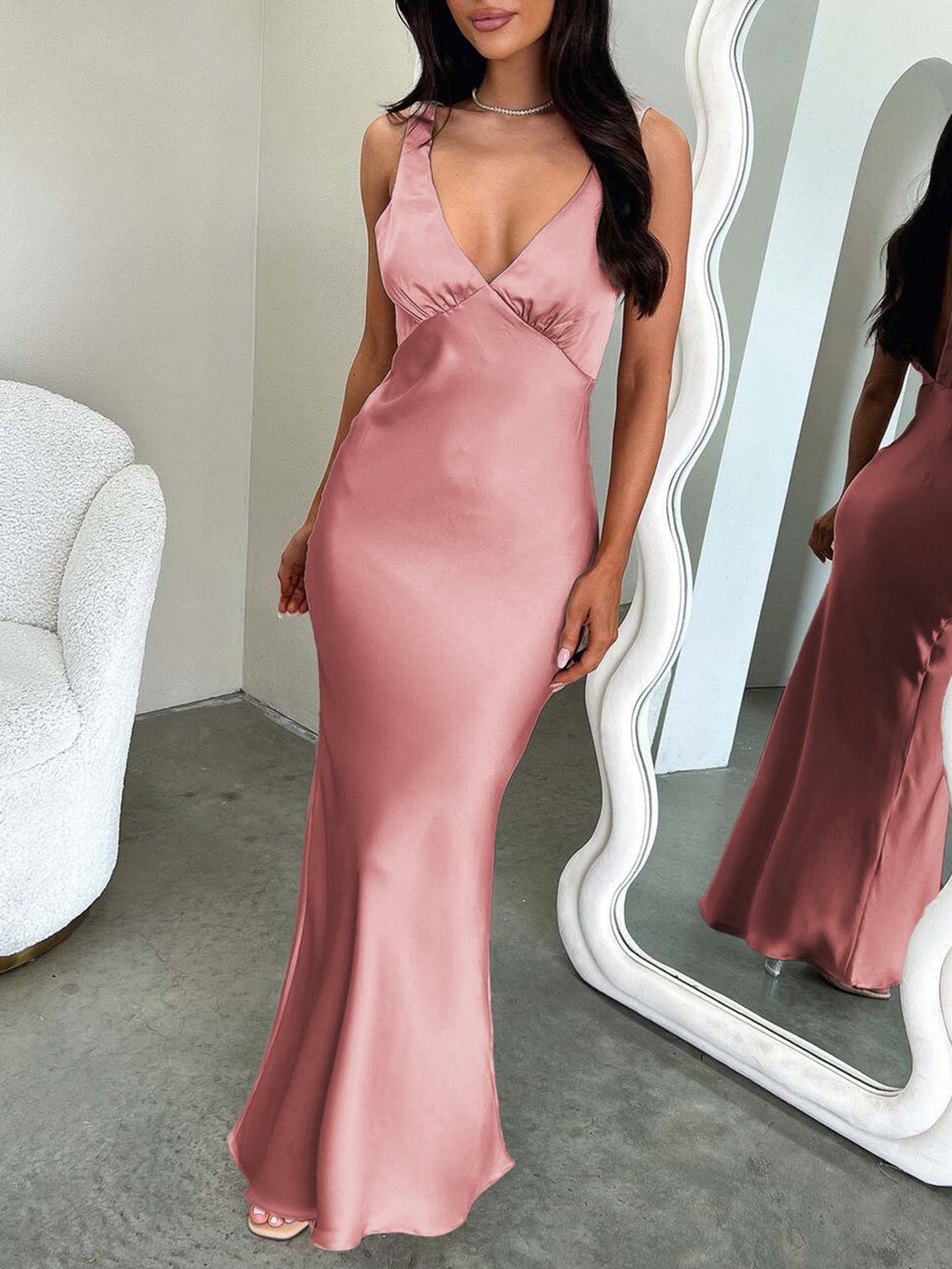 Satin Bodycon Maxi Dress