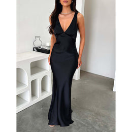 Satin Bodycon Maxi Dress