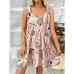 Women Abstract Printed Fit and Flare Dress