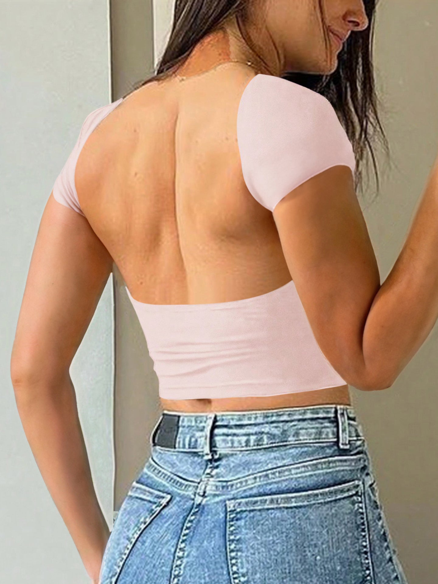 Solid Boat Neck Crop Top