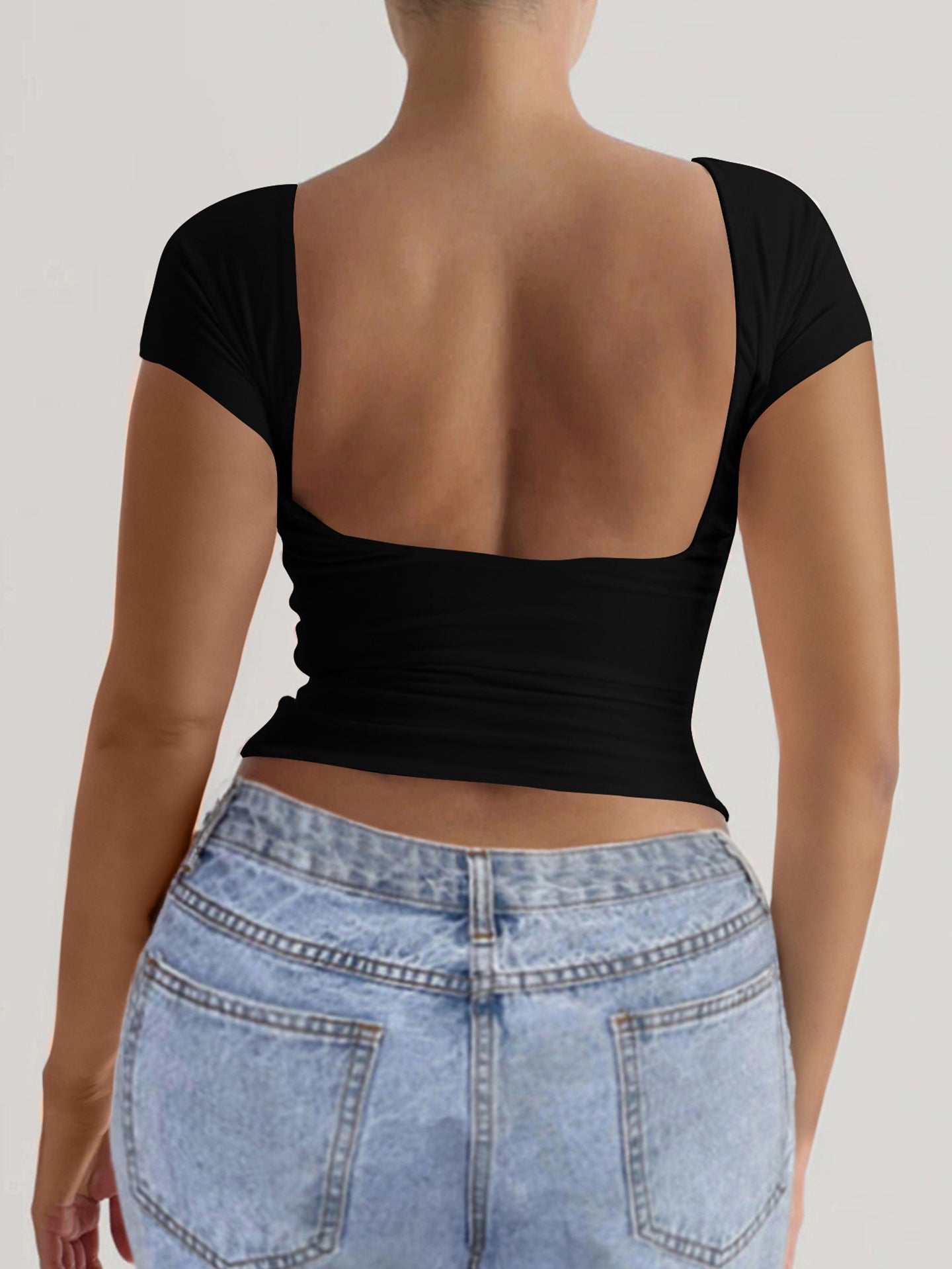 Solid Boat Neck Crop Top