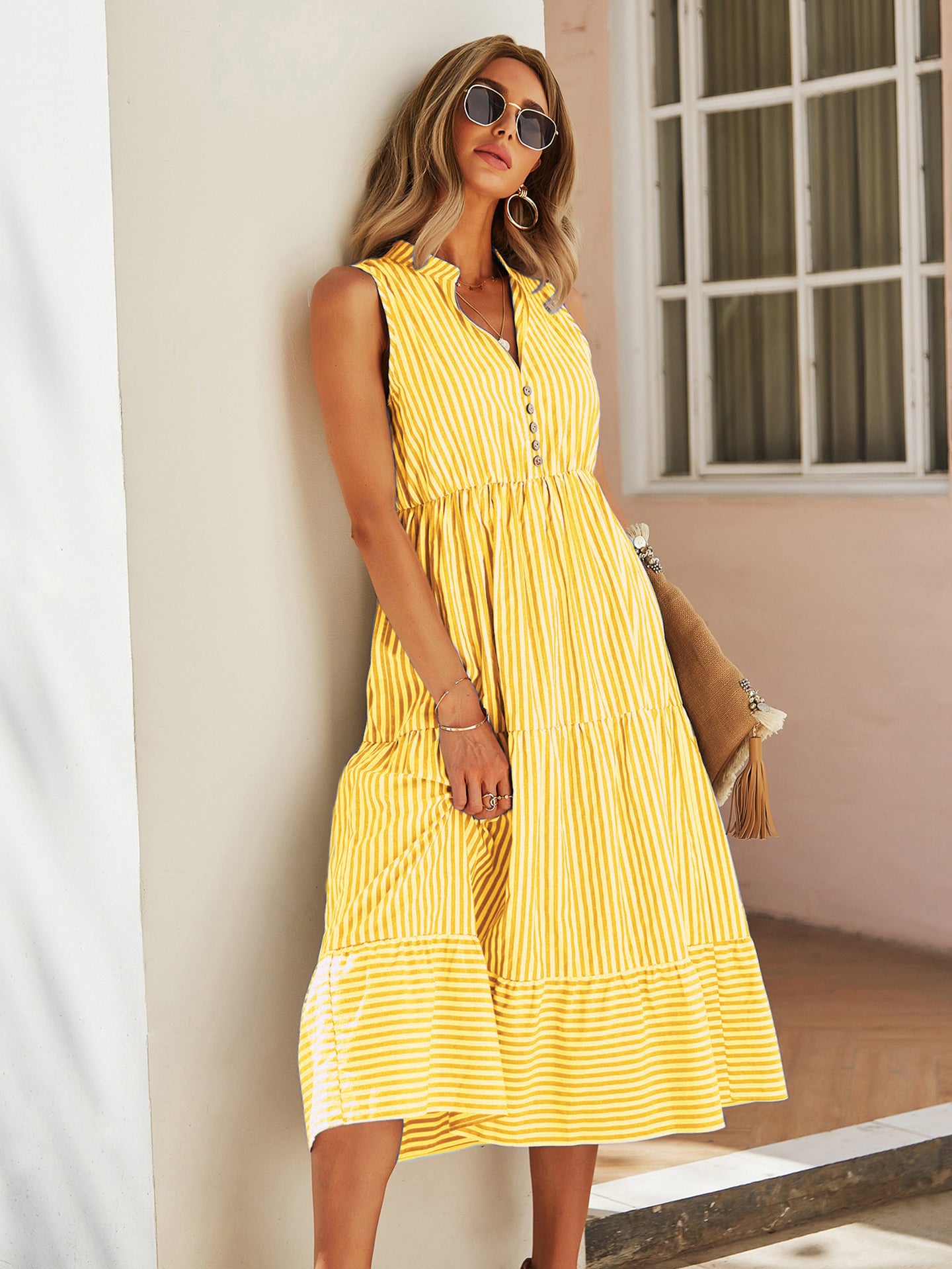 Women Striped Fit & Flare Dress