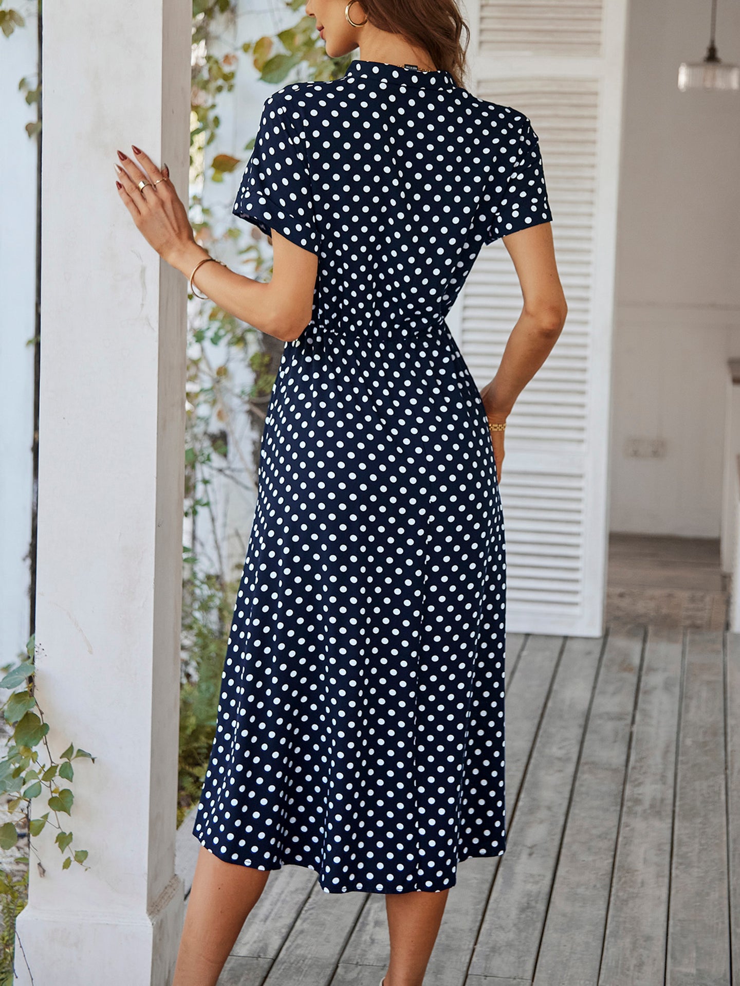 Women Polka Dot Printed A-Line Dress