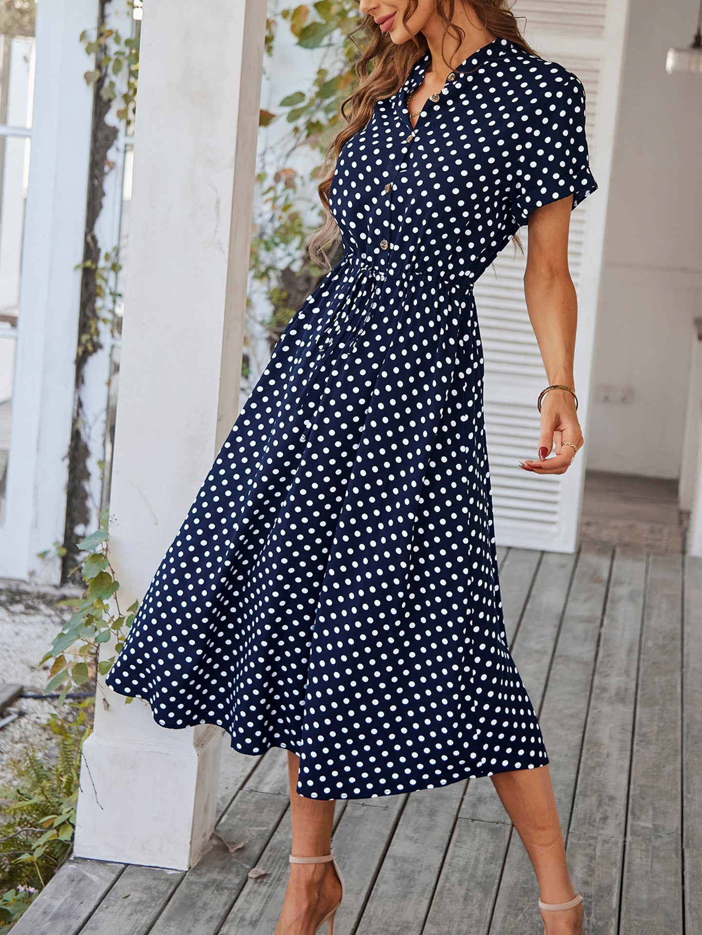 Women Polka Dot Printed A-Line Dress