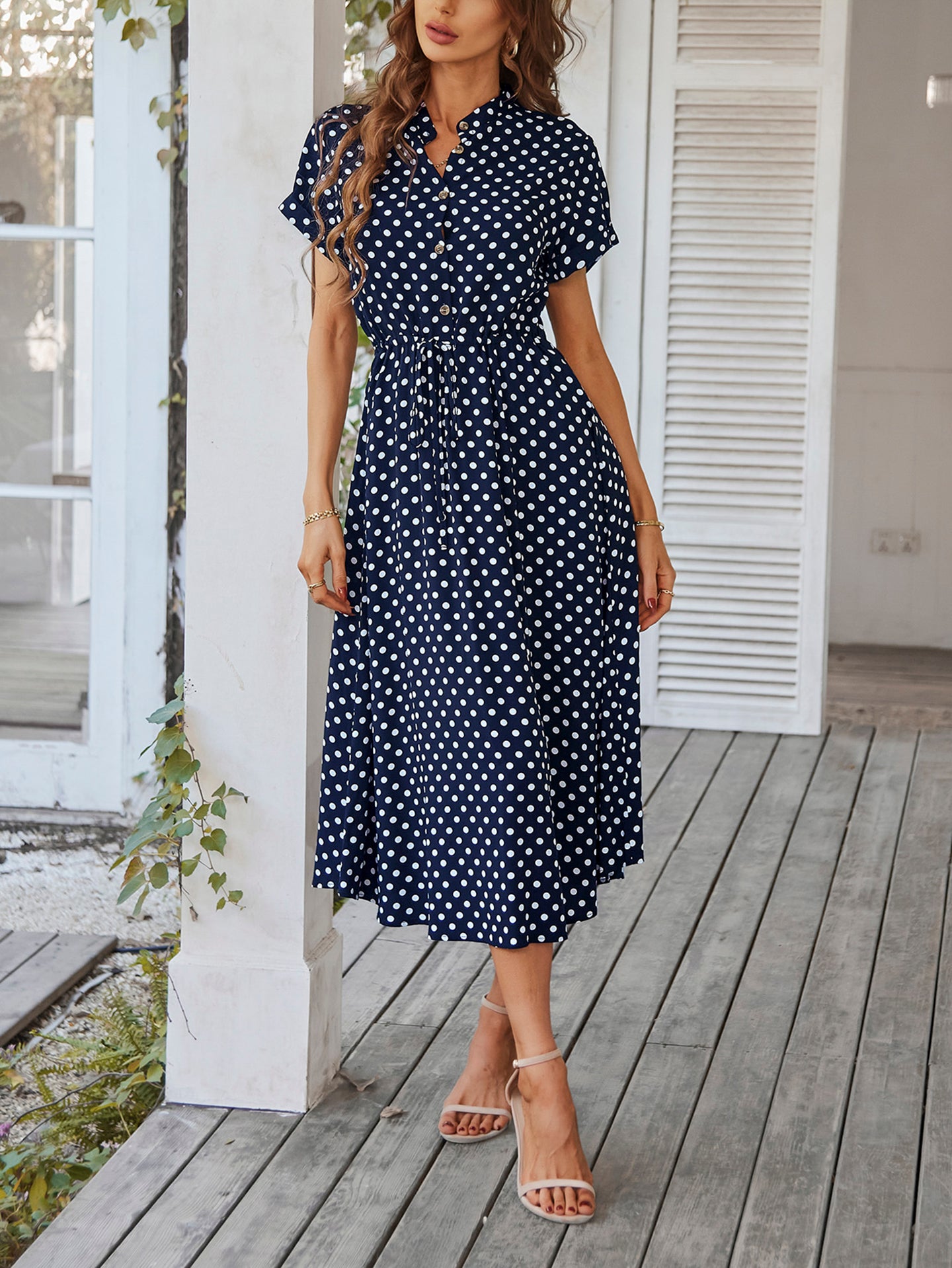 Women Polka Dot Printed A-Line Dress
